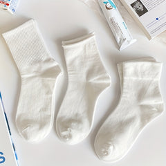 6 Pairs Solid Socks Comfy & Breathable Women's Stockings & Hosiery