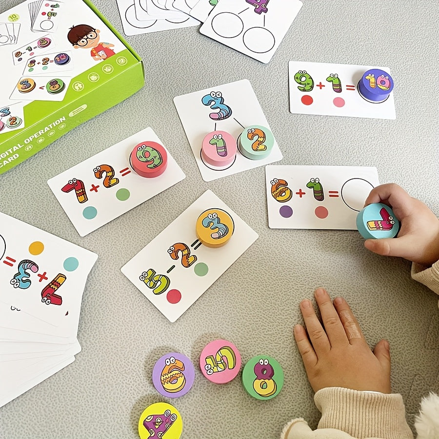 Wooden Number Chess for Kids: Early Math Addition Subtraction Set