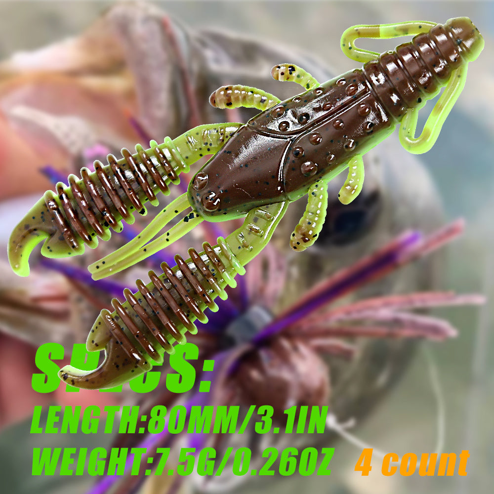 4pcs 7.5g Shrimp Crankbait Fishing Lure Wobbler for Bass Perch