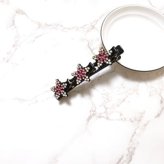 Crystal Stone Braided Hair Clips Double Bangs Hairpins