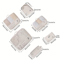 6pc Zipper Travel Storage Bag Mesh Clothing Sort