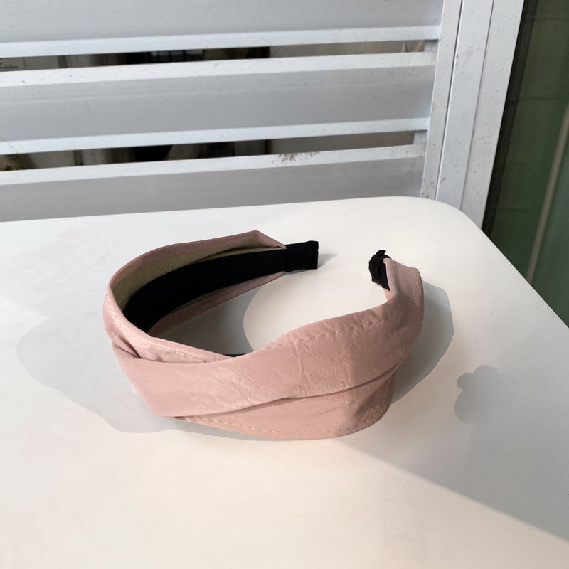 Solid Wide Head Band Leather Hair Band Women's Girl Hair Band 1pc