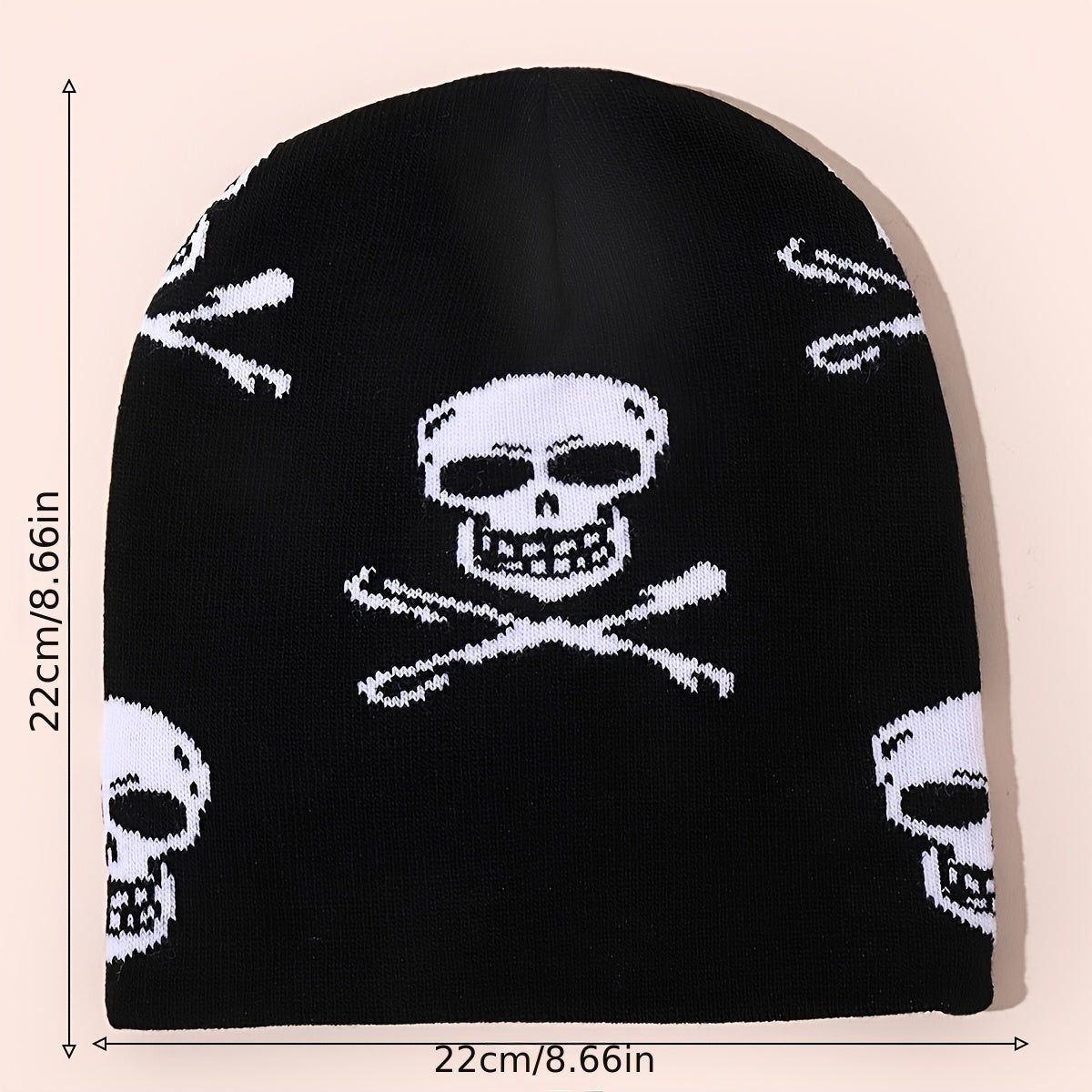 Jacquard Skull Mens Knitted Hat