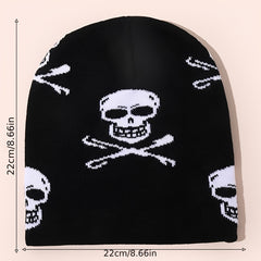 Jacquard Skull Mens Knitted Hat