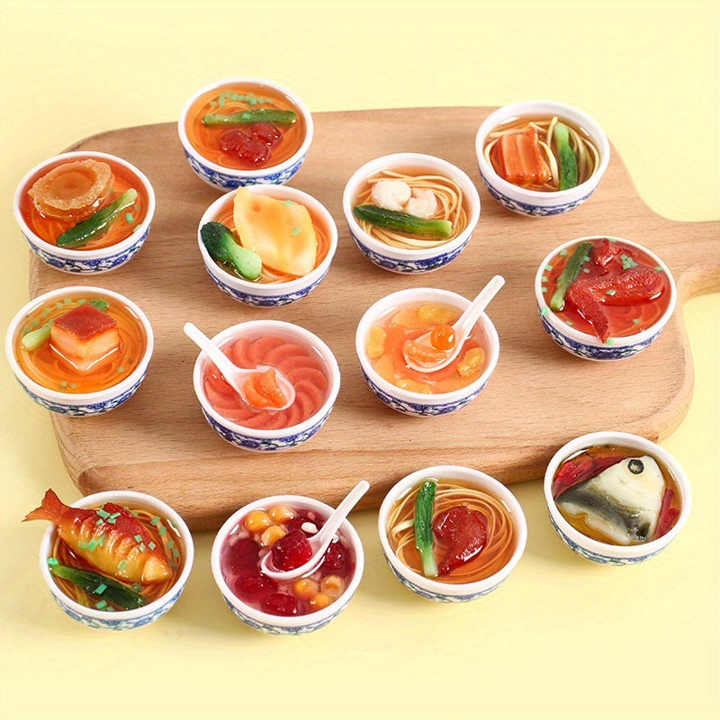 Chinese Style Simulated Mini Porcelain Bowl Food Toy Kitchen Model Dish