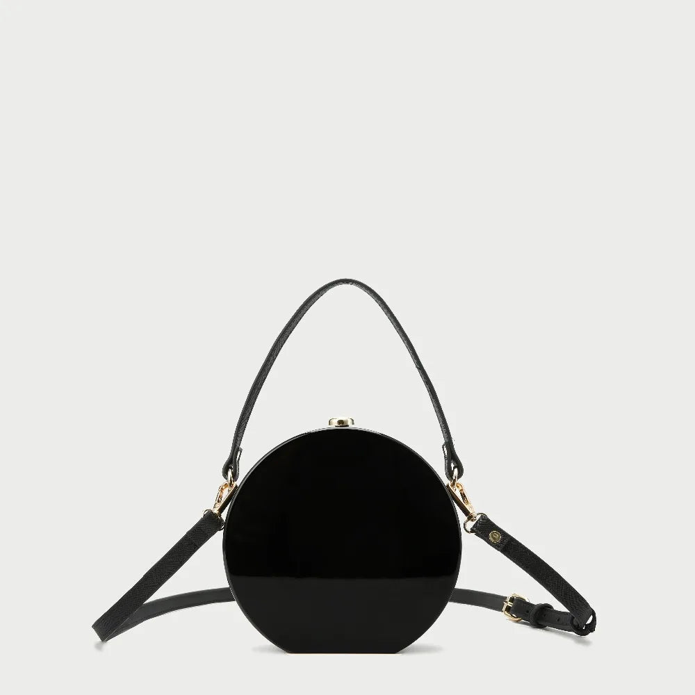 Solid Acrylic Round Box Clutch Shoulder Bag