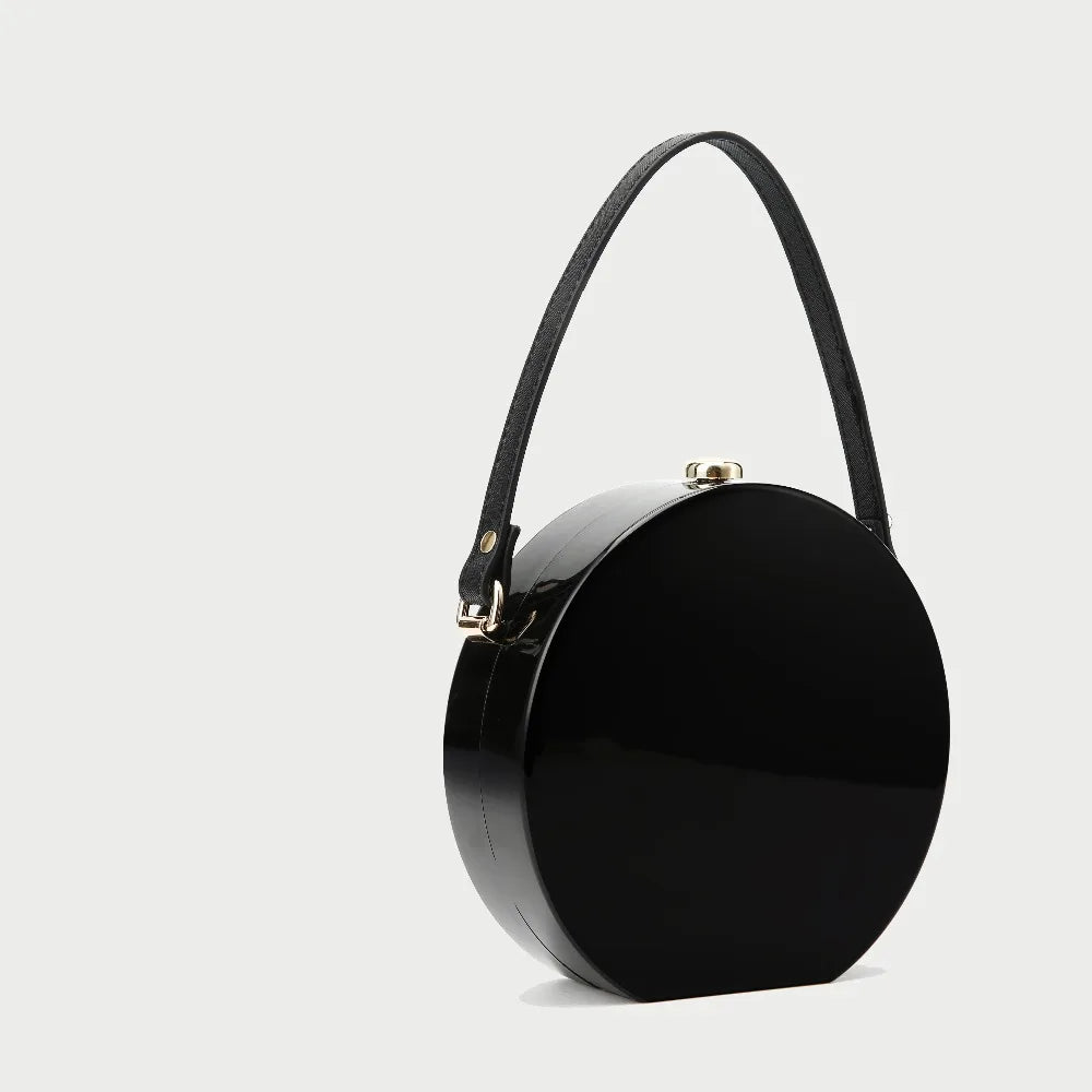 Solid Acrylic Round Box Clutch Shoulder Bag