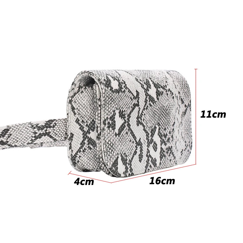 Snake Skin Pattern Waist Bag Women's Tote