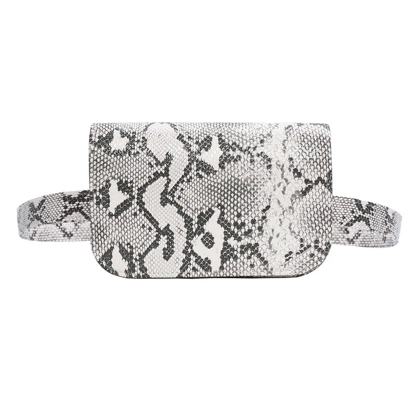 Snake Skin Pattern Waist Bag Women's Tote