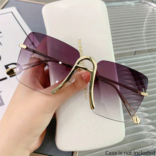 Square Rimless Sunglasses Gradient Metal UV400
