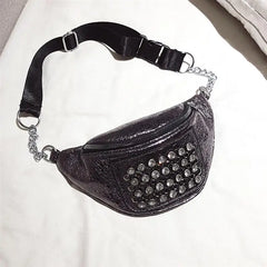 Women's Rhinestone PU Waist Bag Messenger Shoulder Chest