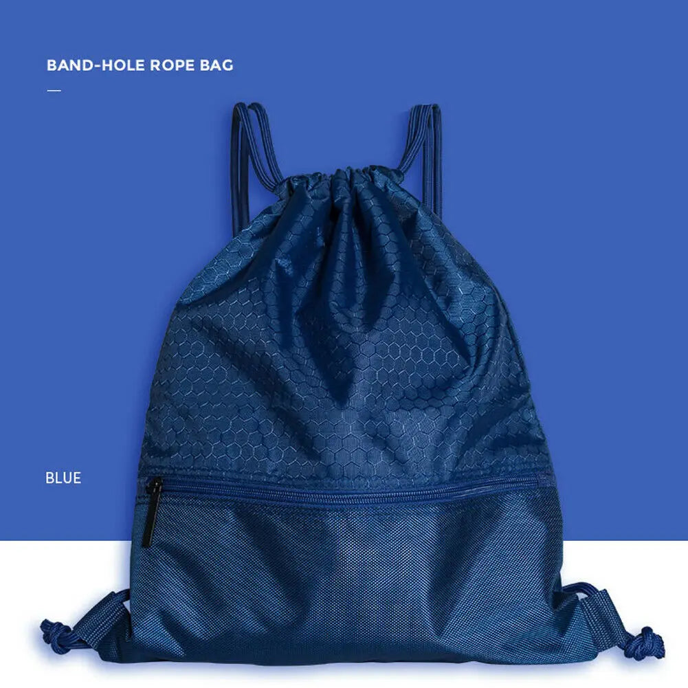 Polyester String Drawstring Back Pack Cinch Sack Gym Tote Bag