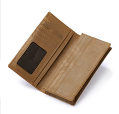 Men Wallet Leather Casual Purse Long Wallets Crazy Horse Leather Clutch Bag