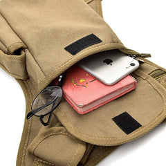 Canvas Drop Waist Bag Men Belt Fanny Pack