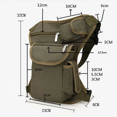Canvas Drop Waist Bag Men Belt Fanny Pack