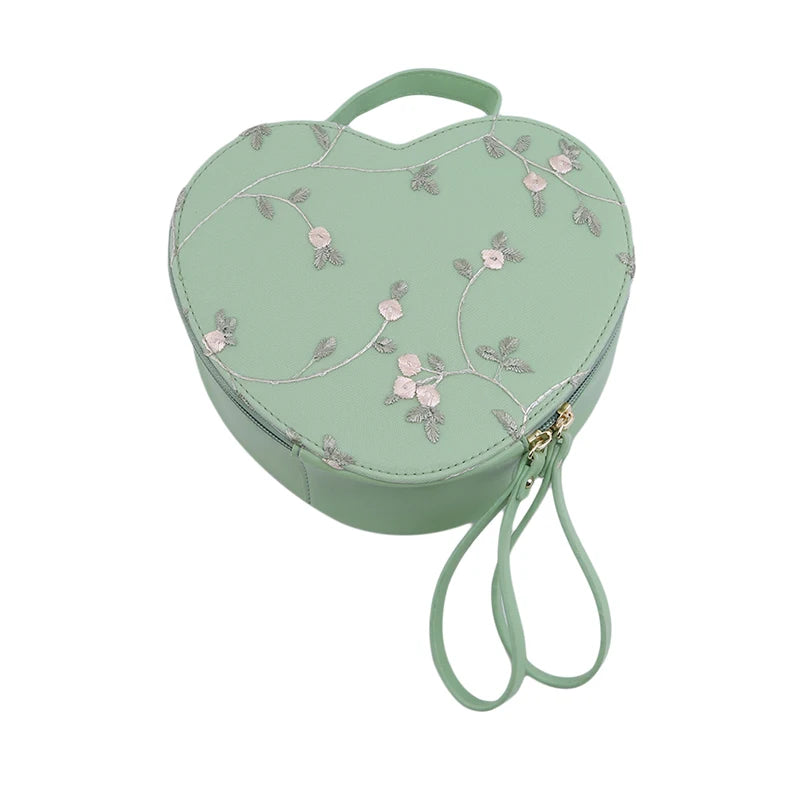 Heart-shaped Messenger Bag Chain Printing Lace Women