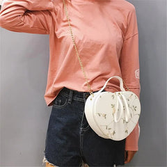 Heart-shaped Messenger Bag Chain Printing Lace Women