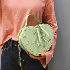 Heart-shaped Messenger Bag Chain Printing Lace Women
