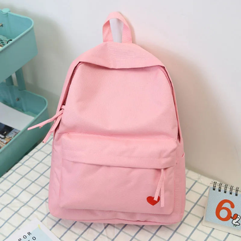 Yellow Canvas Backpack for Girls Schoolbag