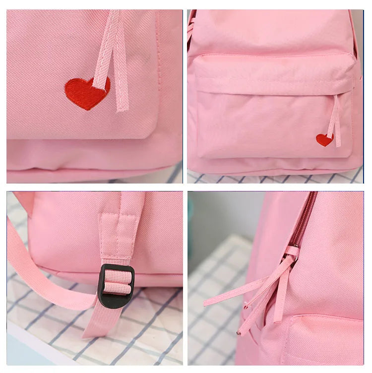 Yellow Canvas Backpack for Girls Schoolbag