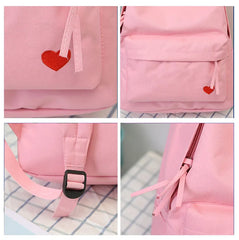 Yellow Canvas Backpack for Girls Schoolbag