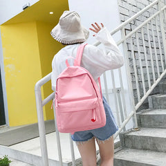 Yellow Canvas Backpack for Girls Schoolbag