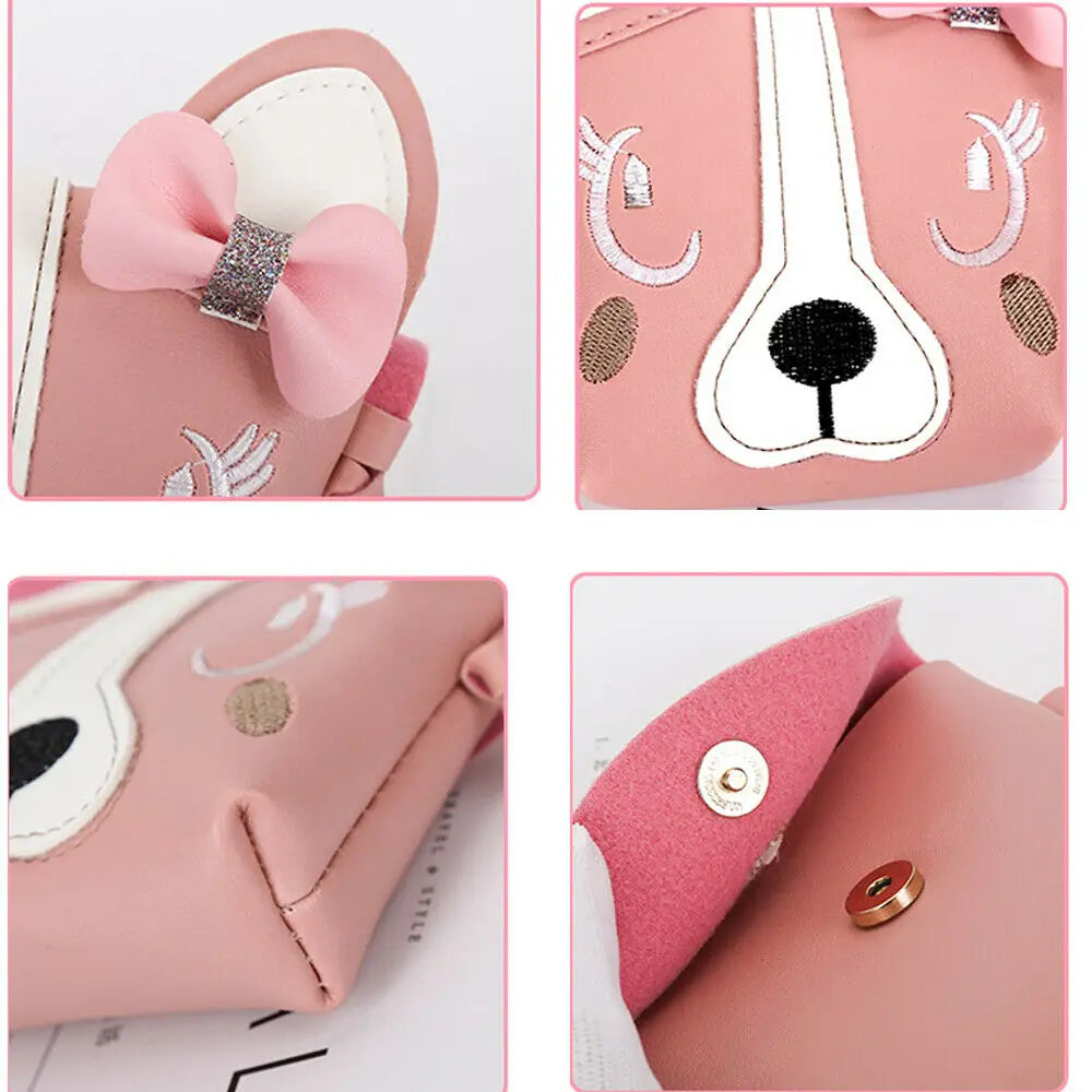 Hot Kids Girls Cartoon Animal Dog Ear Handbag Shoulder Bag Purse Messenger