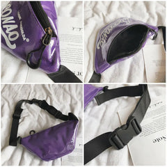 Candy Printed PU Leather Waist Fanny Pack Travel Hip Bum Bag