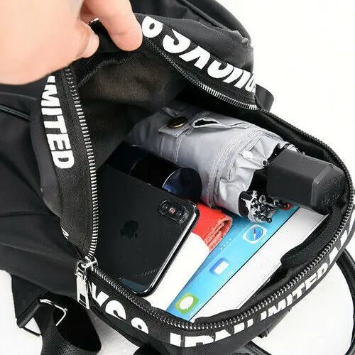 Women Nylon School Backpack Travel Rucksack Shoulder Bag Tote