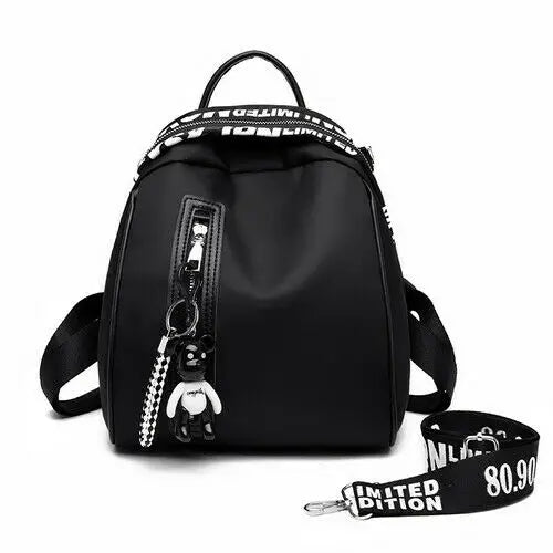 Women Nylon School Backpack Travel Rucksack Shoulder Bag Tote