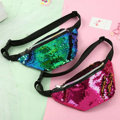 Sequins Glitter Waist Bag Fanny Pack Pouch Hip Purse Waist Packs