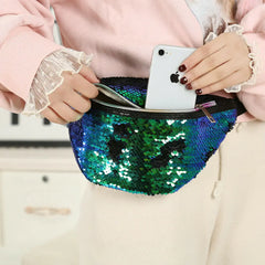 Sequins Glitter Waist Bag Fanny Pack Pouch Hip Purse Waist Packs