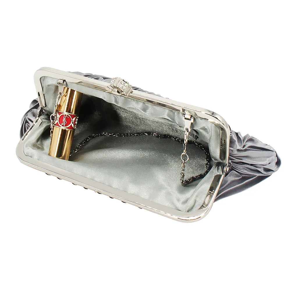 Pleated Evening Mini Satin Bag Lady Shoulder Handbag