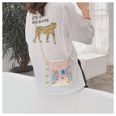 Clear Jelly Crossbody Bag Women Chain Clutch Party Shoulder