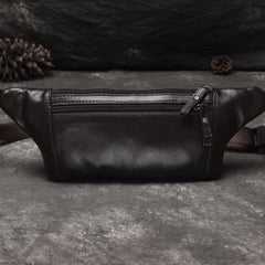 Men Crossbody Bags Cowhide Waist Pack Retro Casual Small Phone Bag