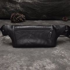 Men Crossbody Bags Cowhide Waist Pack Retro Casual Small Phone Bag