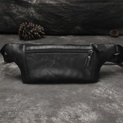 Men Crossbody Bags Cowhide Waist Pack Retro Casual Small Phone Bag