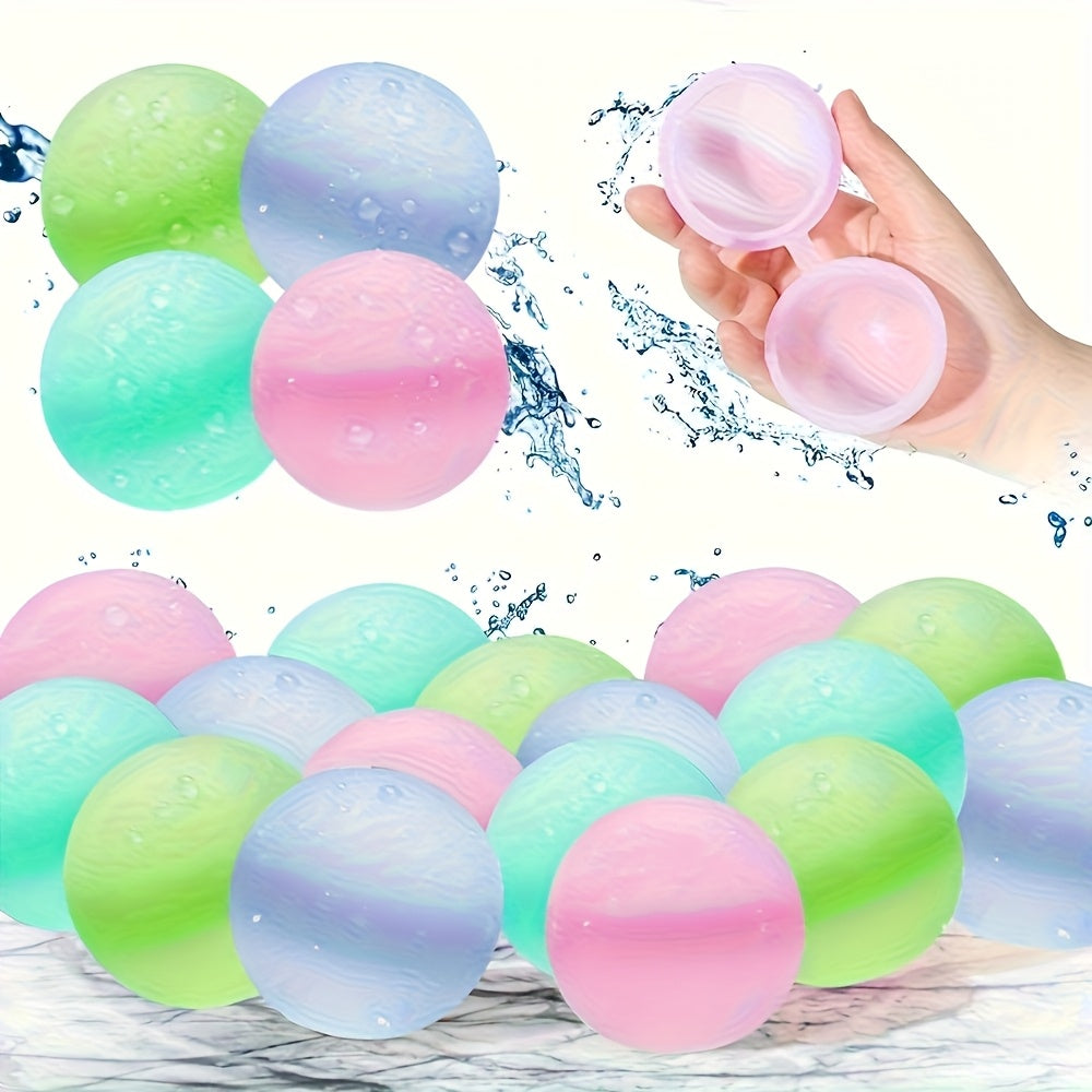 12pcs Reusable Silicone Water Balloons Set for Adults and Teens - Pool Toy