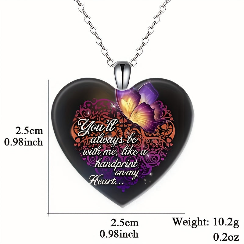 Purple Butterfly Crystal Pendant Necklace Women's Jewelry Gift