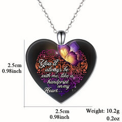 Purple Butterfly Crystal Pendant Necklace Women's Jewelry Gift