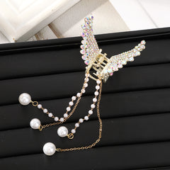 Long Tassel Hair Claw Clips Rhinestone Butterfly Hair Barrettes for Women