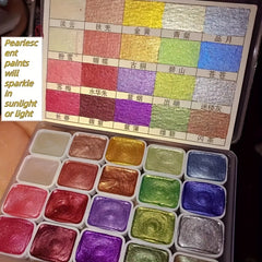 20 Colors Mini Watercolor Paint Set with Brush & Paper