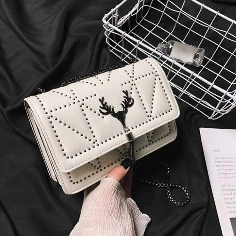 PU Leather Crossbody Bag with Magnetic Buckle