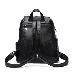 Leather Backpack Women School Bag Teen Girls Retro Travel Bagpack Sac a Dos
