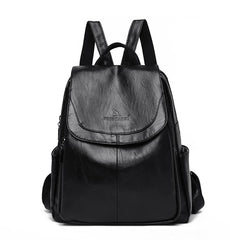 Leather Backpack Women School Bag Teen Girls Retro Travel Bagpack Sac a Dos