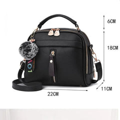 PU Leather Women Messenger Bag with Ball Toy