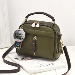 PU Leather Women Messenger Bag with Ball Toy