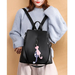 Women's Anti-theft Backpack Black/Grey Travel Shoulder Bag