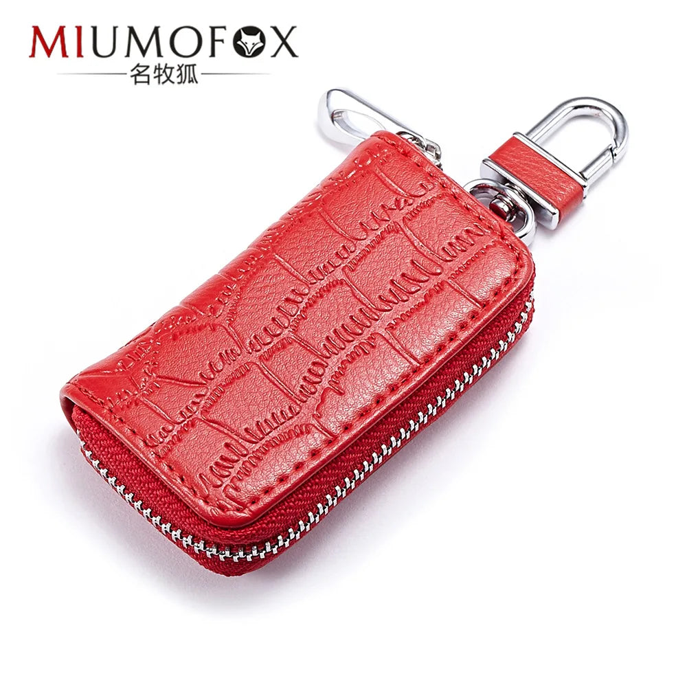 Leather Key Wallet Men & Women Car Key Bag Key Chain Key Case Ladies Housekeeper