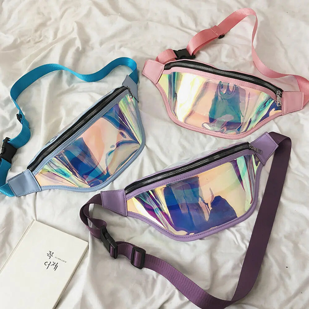 Women Laser Fanny Pack Bling Bum Bag for Beach Party